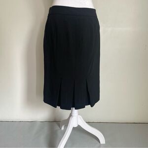 Ann Taylor Black Partial Pleated Wool Skirt Women’s Size 6